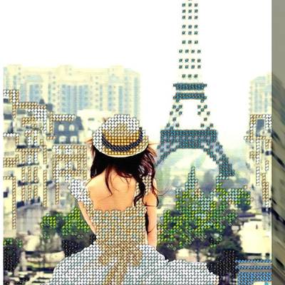 фото: картина, вышитая бисером, Вид в Париже
