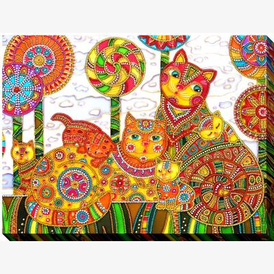 фото: картина для вышивки бисером Творческие котята