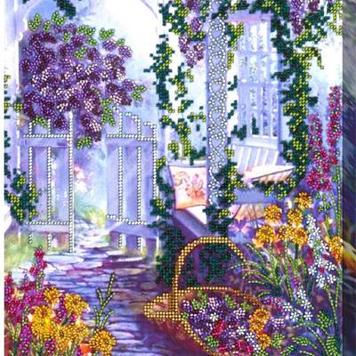 фото: картина для вышивки бисером Цветочный дворик