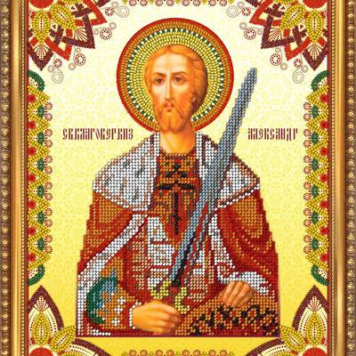 Изображение: икона для вышивки бисером Св. Александр