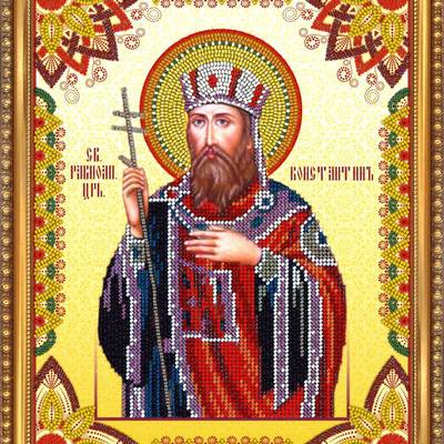 Изображение: икона для вышивки бисером Св. Константин