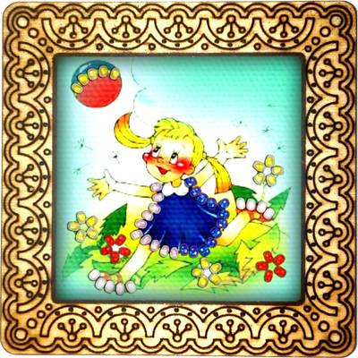 фото: магнит, вышитый бисером, Игра с мячом