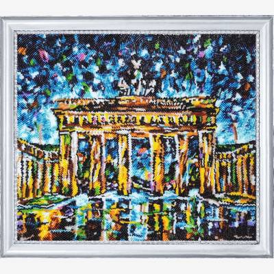 фото: картина, вышитая бисером, Бранденбургские ворота