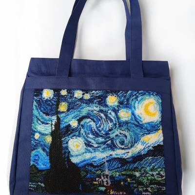 фото: сумка для вышивки бисером Звездная ночь (по мотивам В. Ван Гога)