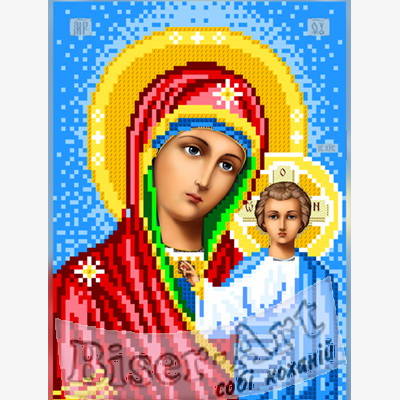изображение: Казанская икона Богородицы для вышивки бисером или нитками