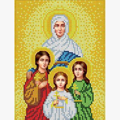 изображение: икона Вера, Надежда, Любовь и мать их София для вышивки бисером или нитками