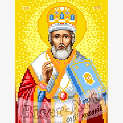 изображение: икона Святой Николай Чудотворец для вышивки бисером или нитками