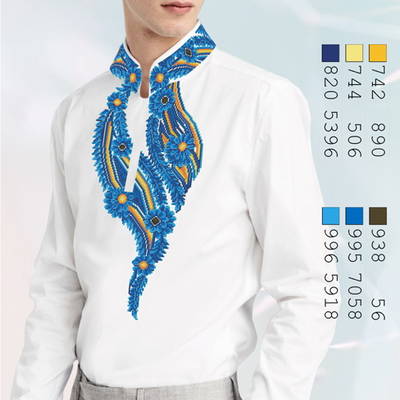 фото: вышитая бисером и сшитая из заготовки мужская рубашка