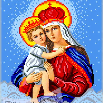изображение: икона Мадонна с младенцем чаша для вышивки бисером или нитками
