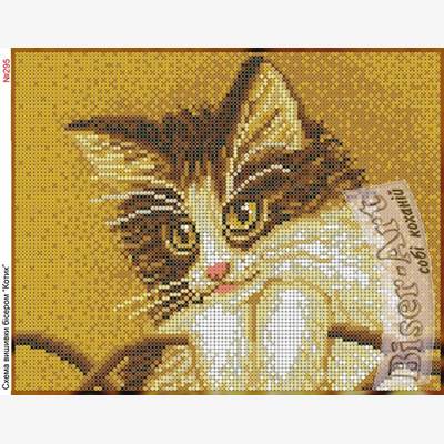 фото: схема для вышивки бисером, Котик