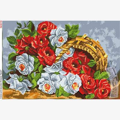 фото: схема для вышивки бисером или нитками, Букет с розами