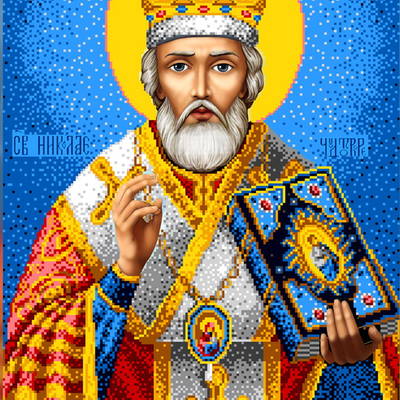 изображение: икона Николай Чудотворец для вышивки бисером или нитками изображение: икона Николай Чудотворец для вышивки бисером или нитками