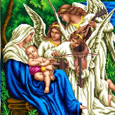 фото: схема для вышивки бисером или нитками, Ангелы фото: схема для вышивки бисером или нитками, Ангелы