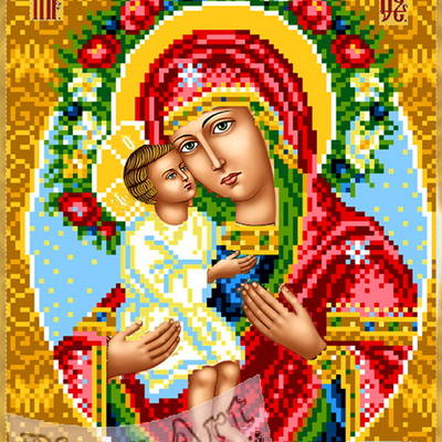 изображение: Жировицкая икона Божией Матери для вышивки бисером или крестиком