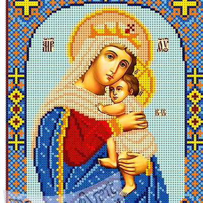 изображение: икона Богородицы Отчаянных единая надежда для вышивки бисером или крестиком