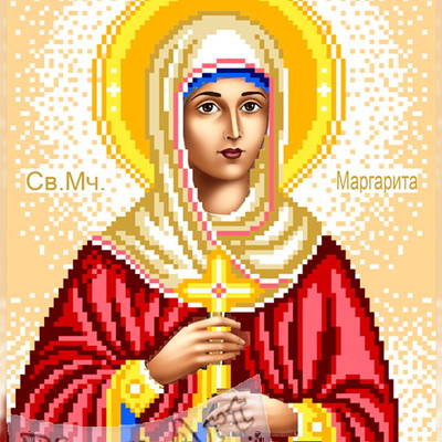 изображение: именная икона Святая Маргарита для вышивки бисером или крестом
