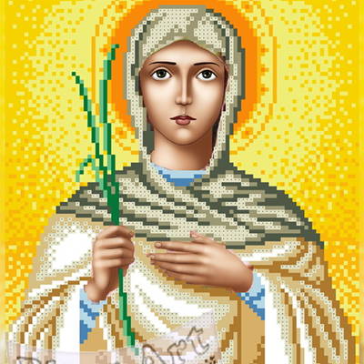 изображение: икона Святая Лидия, вышитая бисером
