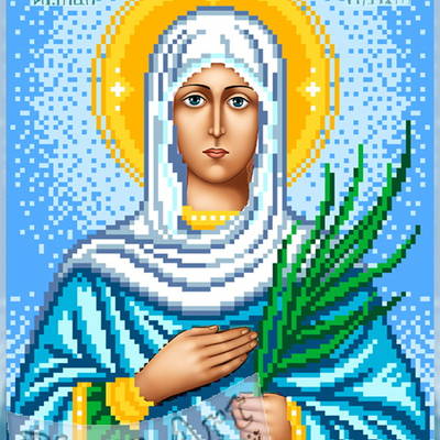 изображение: икона Святая Юлия, вышитая бисером