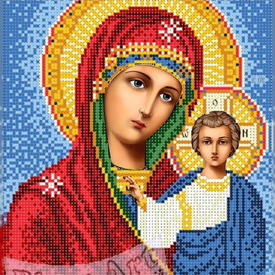 изображение: икона Божией Матери Казанская для вышивки бисером или крестиком