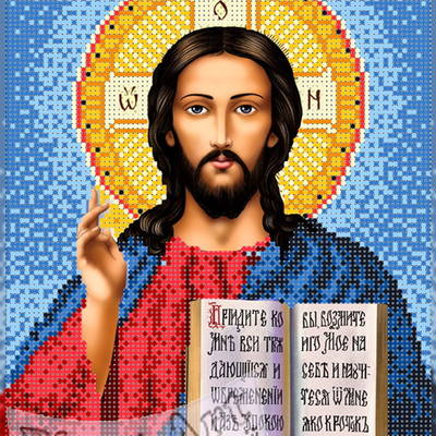 изображение: икона Господь Вседержитель для вышивки бисером или крестиком