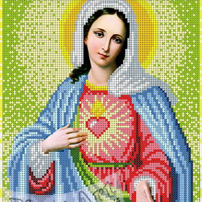 изображение: икона Непорочное Сердце Марии для вышивки бисером или крестиком