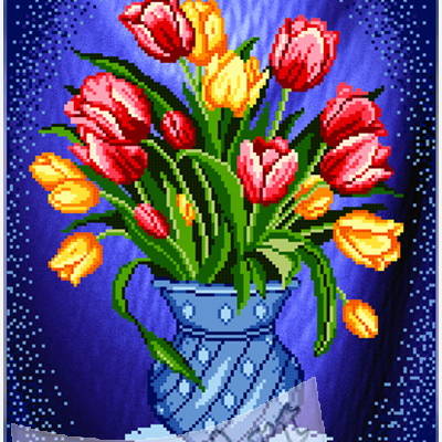 Купить Схема на холсте АБРИС АРТ арт. AC Китайские тюльпаны 30х30 см оптом по цене р