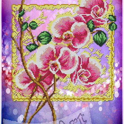 фото: схема для вышивки бисером, Орхидея