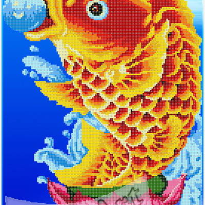 фото: схема для вышивки бисером, Золотая рыбка