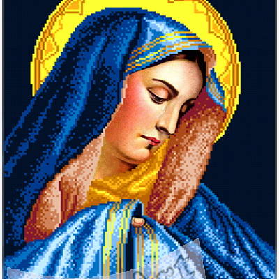 фото: схема для вышивки бисером или крестиком, Дева Мария