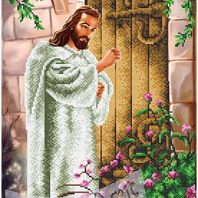 фото: схема для вышивки бисером, Иисус стучит в дверь
