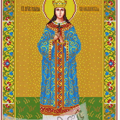 изображение: икона Ульяна Ольшанская, развязывающая узлы для вышивки бисером или нитками