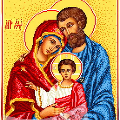 изображение: икона Святое Семейство, развязывающая узлы для вышивки бисером или нитками