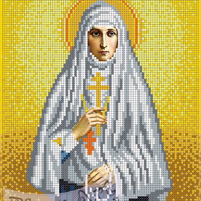 изображение: икона Святая Елизавета, вышитая бисером