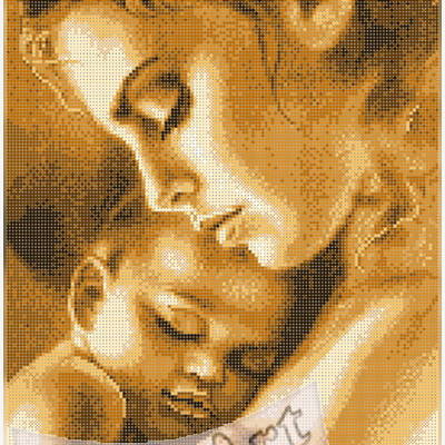 фото: схема для вышивки бисером или крестиком, Мать и дитя