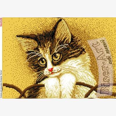 фото: схема для вышивки бисером или крестиком, Котик