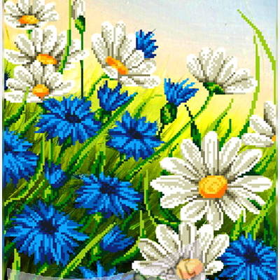 фото: схема для вышивки бисером или крестиком, Полевые цветы