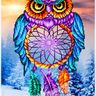 фото: схема для вышивки бисером или крестиком, Ловец снов фото: схема для вышивки бисером или крестиком, Ловец снов