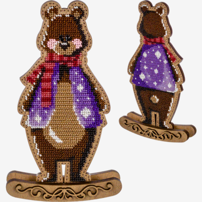 фото: набор для вышивки бисером по дереву, Качалка Медведь