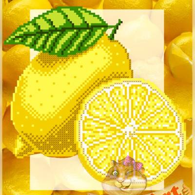 фото: схема для вышивки бисером или нитками, Лимон