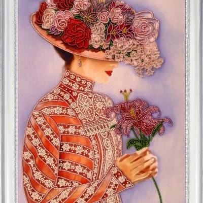 фото: картина для вышивки бисером Дама с лилиями