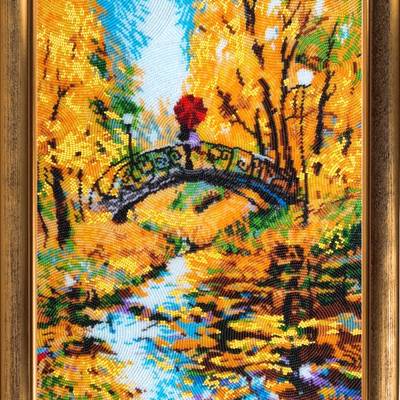 фото: картина для вышивки бисером Осенний мостик