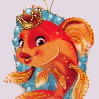 Набор для создания игрушки из фетра Золотая рыбка