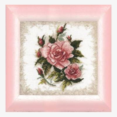фото: картина для вышивки крестиком, розовые розы