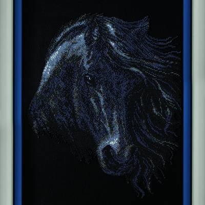 Набор для вышивки бисером Черный конь