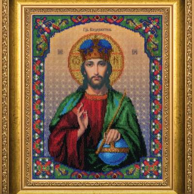 изображение: вышитая бисером икона Икона Господа Иисуса Христа