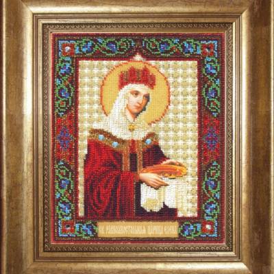 изображение: вышитая бисером икона Икона святая равноапостольная царица Елена