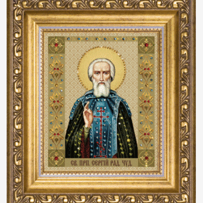 Набор со стразами Икона святого преподобного Сергия Радонежского