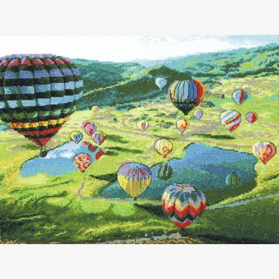 фото: картина, вышитая бисером, Воздушные шары