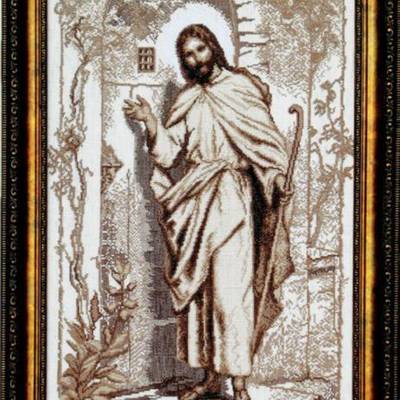 Набор для вышивки крестом &amp;quot,Иисус стучится в твою дверь