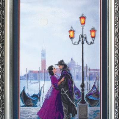 фото: картина, вышитая крестиком, Лунная ночь в Венеции